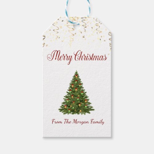 Elegant Christmas Tree  Confetti Gift Tags