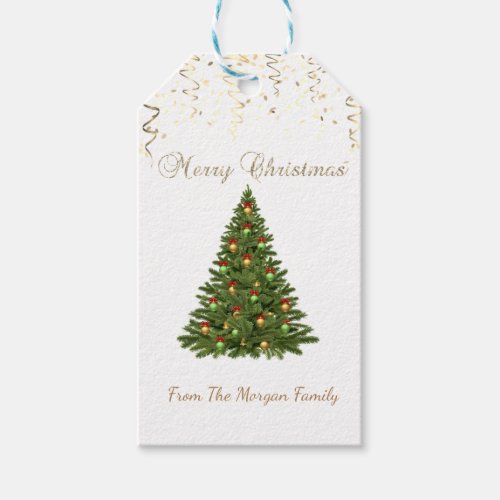 ElegantChristmas Tree  Confetti Gift Tags