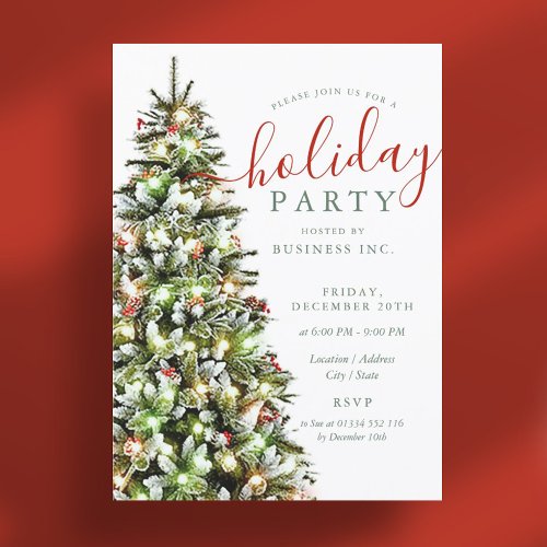 Elegant Christmas Tree Corporate Holiday Party  Invitation