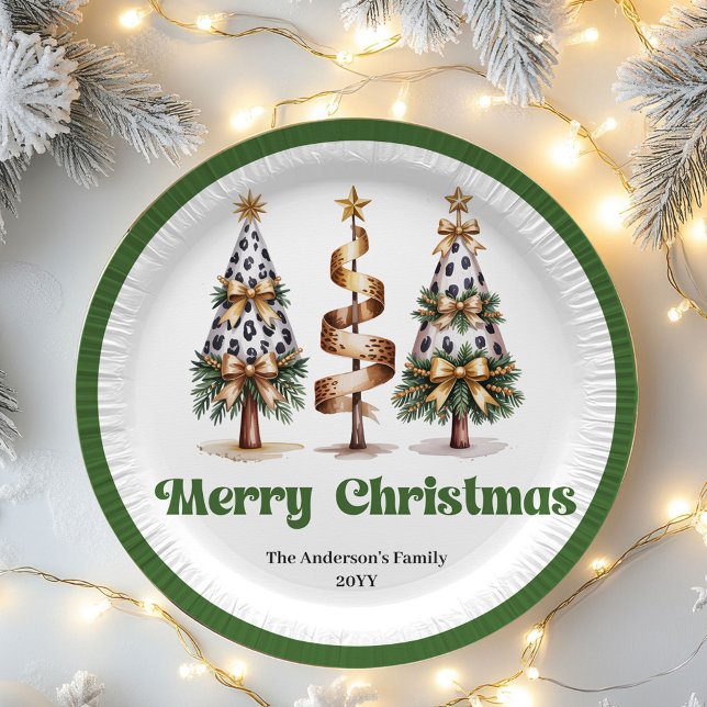 Elegant Christmas Tree Editable Custom Paper Plate (Elegant Christmas Tree Editable Custom Paper Plates)