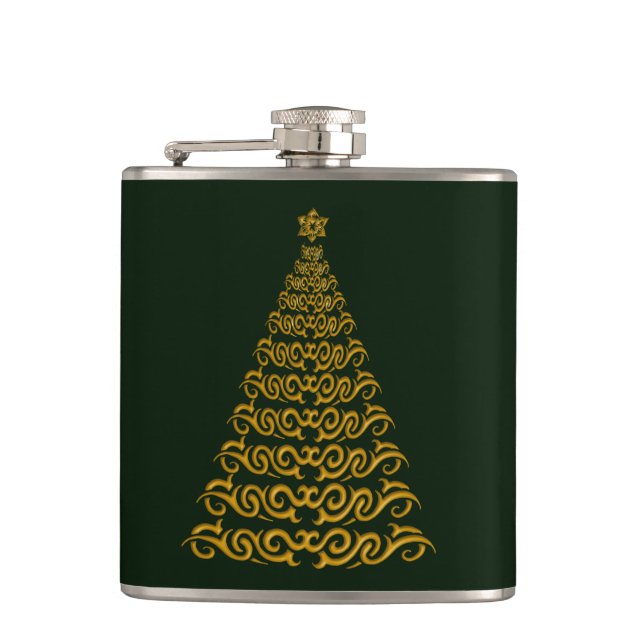 Elegant Christmas Tree Flask (Front)