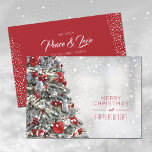 Elegant Christmas Tree Flat Holiday Card<br><div class="desc">A beautifully decorated Christmas tree features a greeting on the front and your personalization and names back. MORE designs in our collection.</div>