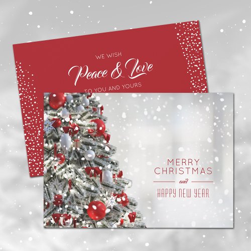 Elegant Christmas Tree Flat Holiday Card