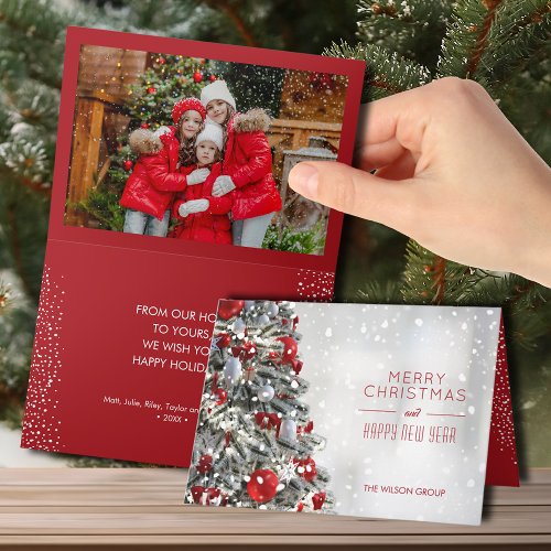 Elegant Christmas Tree Folded Photo Card
