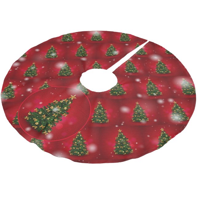 Elegant Christmas Tree Gift Brushed Polyester Tree Skirt (Angled)
