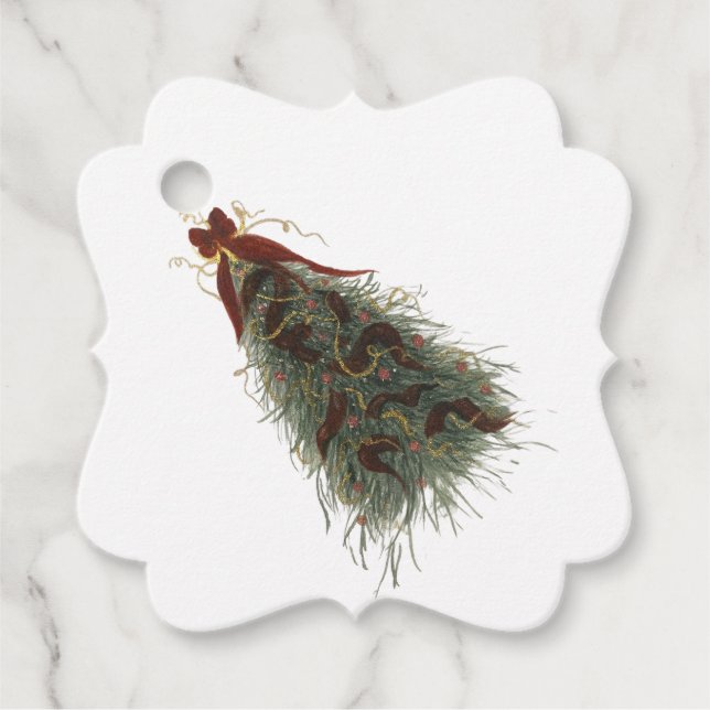 Elegant Christmas Tree Gift Tag (Front)