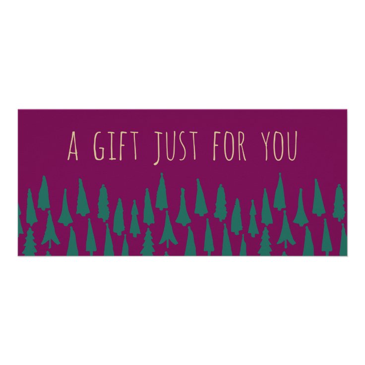 Elegant Christmas Tree Gift Voucher Rack Card Zazzle