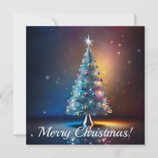Elegant Christmas Tree Holiday Card (Front)