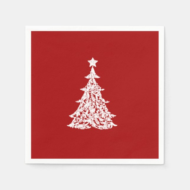 Elegant Christmas Tree Holiday Decor Napkins (Front)