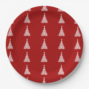 Elegant Christmas Tree Holiday Decor Paper Plates