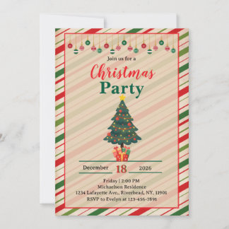 Elegant Christmas Tree Holiday Party 2 Invitation