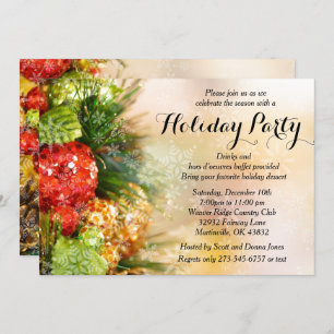 Elegant Christmas Tree Holiday Party Invitation