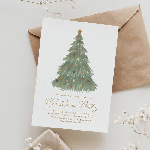 Elegant Christmas Tree Holiday Party Invitation