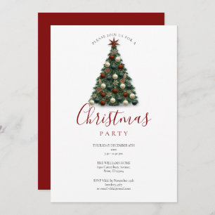 Elegant Christmas Tree Holiday Party Invitation