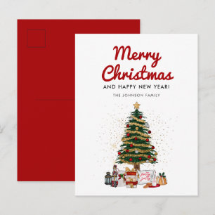 Elegant Christmas Tree Holiday Postcard