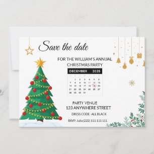 Elegant Christmas Tree Mini Calendar Save The Date