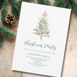 Elegant Christmas Tree Party  Invitation