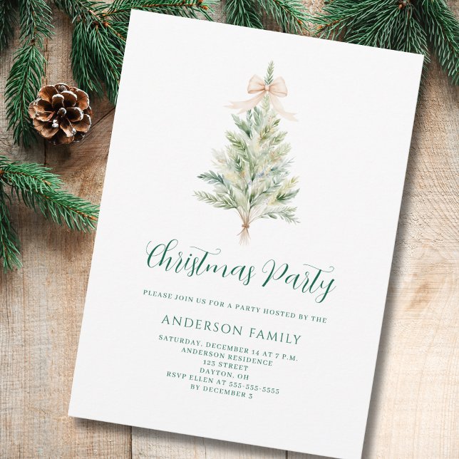 Elegant Christmas Tree Party  Invitation (Creator Uploaded)