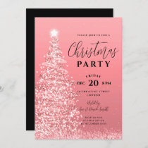 Elegant Christmas Tree Party Rose Gold Holiday  Invitation