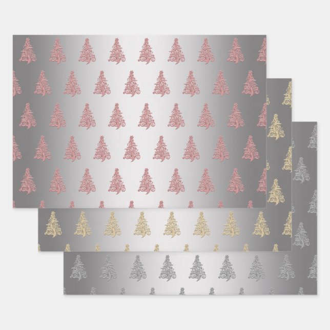 Elegant Christmas tree pattern     Wrapping Paper Sheets (Set)