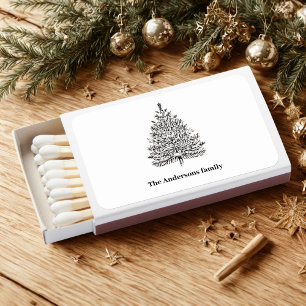 Elegant Christmas Tree Personalized Matchboxes