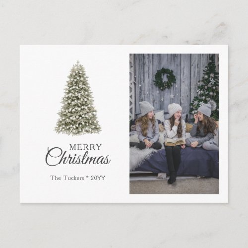 Elegant Christmas Tree Photo Merry Christmas Postcard