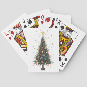 Elegant Christmas Tree Poker Cards