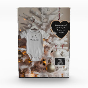 Elegant Christmas tree pregnancy announcement Photo Block