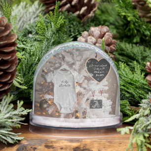 Elegant Christmas tree pregnancy announcement Snow Globe