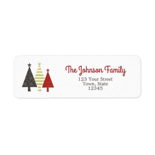 Elegant Christmas Tree Return Address Label