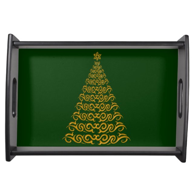 Elegant Christmas Tree Serving Tray (Front)