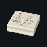 Elegant Christmas tree Snowflakes Family Name Rubber Stamp<br><div class="desc">Elegant Christmas tree Snowflakes Family Name rubber stamp</div>