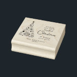 Elegant Christmas tree Snowflakes Family Name Rubber Stamp<br><div class="desc">Elegant Christmas tree Snowflakes Family Name rubber stamp</div>