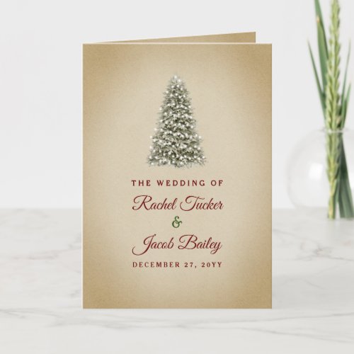 Elegant Christmas Tree Winter Wedding Invitation