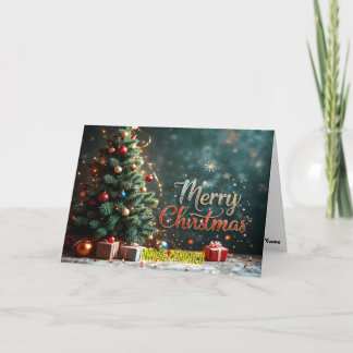 Elegant Christmas Tree with Gifts Holiday Card