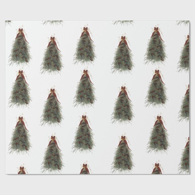 Elegant Christmas Tree Wrapping Paper (Flat)