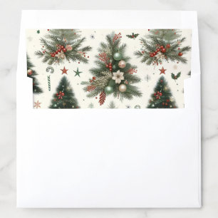 Elegant Christmas Trees and Festive Florals  Envelope Liner