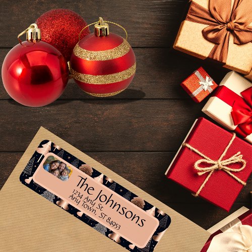 Elegant Christmas Trees Family Return  Address Label