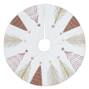 Elegant Christmas Trees Festive Holiday Pattern Fleece Tree Skirt