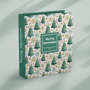 Elegant Christmas trees minimalist festive memory 3 Ring Binder