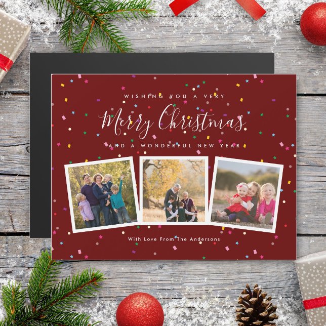 Elegant Christmas Typography Family Photo Card (Creator Uploaded)