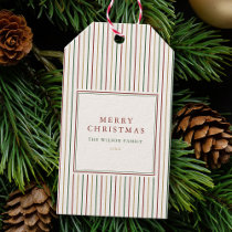 Elegant Christmas Vintage Stripes  Gift Tags