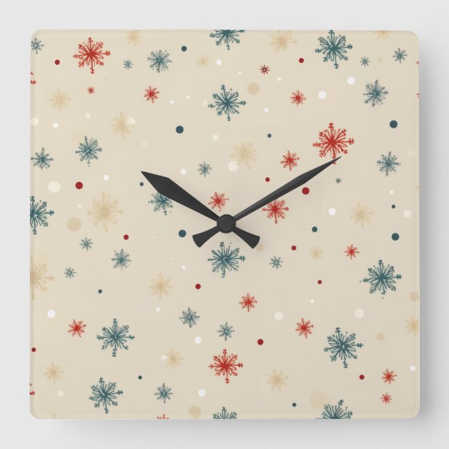 Elegant Christmas Wall Clock – Festive Winter Time (Front)