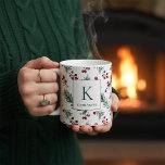Elegant Christmas Watercolor Botanical Monogram Coffee Mug<br><div class="desc">Elegant Christmas Watercolor Botanical Monogram Mug featuring a sprig of gentle modern greenery of pine and berries and your custom Monogram and name. Please contact us at cedarandstring@gmail.com if you need assistance with the design or matching products.</div>