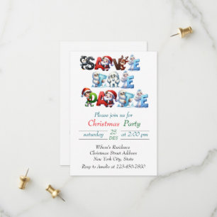 Elegant Christmas Watercolor Botanical Save The Date