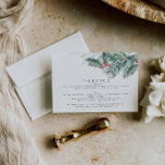 Elegant Christmas Wedding Details Card<br><div class="desc">This is a rustic holiday themed details card template featuring a beautiful watercolor evergreen branch . Edit all wording and most colors. The color of the evergreen branch is not editable. // For matching items, please visit the "EIRA" collection in the Sincerely By Nicole Zazzle store. * If you like...</div>