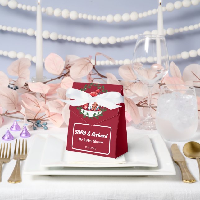 Elegant Christmas Wedding Favor Boxes (Wedding)