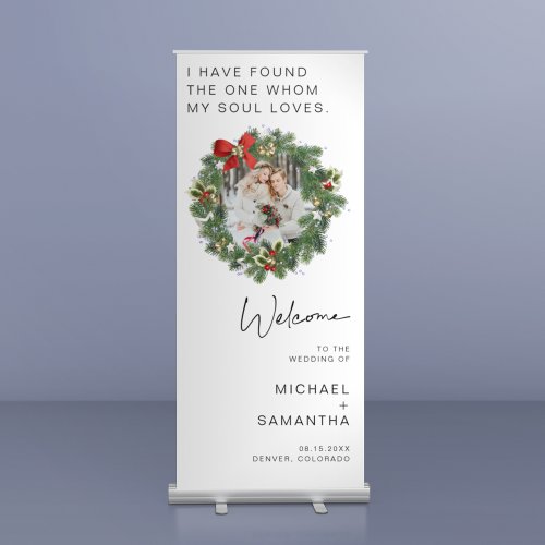 Elegant Christmas Wedding Welcome Retractable Banner