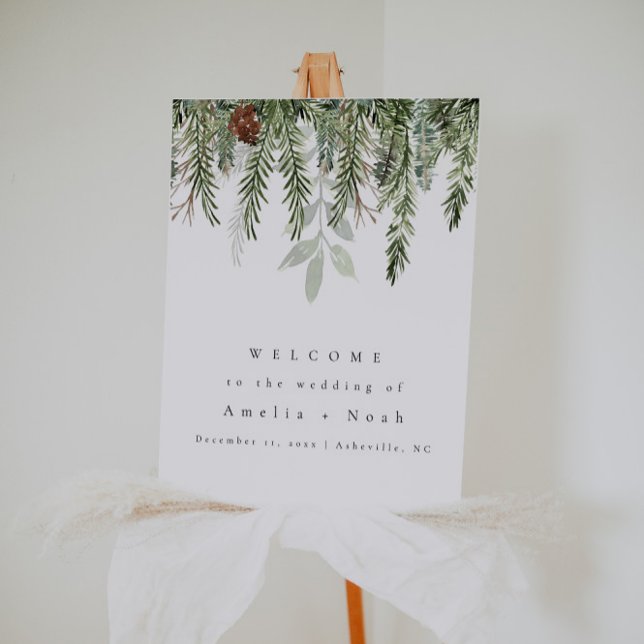 Elegant Christmas Wedding Welcome Sign (Creator Uploaded)