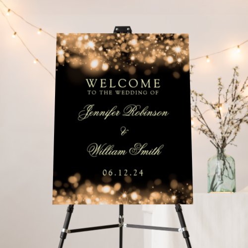 Elegant Christmas Welcome Wedding Gold Foam Board